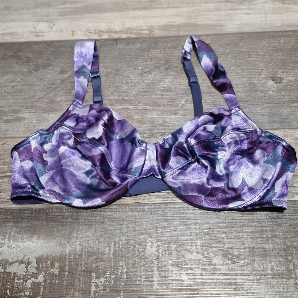Victoria's Secret Second Skin Satin Unlined Full Coverage Bra 40C Purple Vtg
